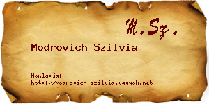 Modrovich Szilvia névjegykártya
